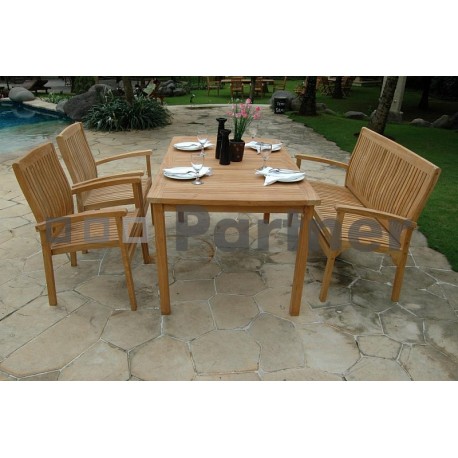 Záhradný pevný stôl obdĺžnik HARMONY 150x90 cm